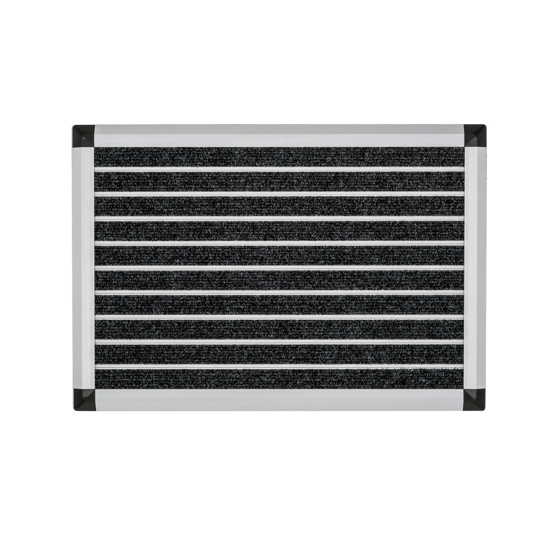 Premium aluminium indoor entrance mat by Hometex shown isolated on white background