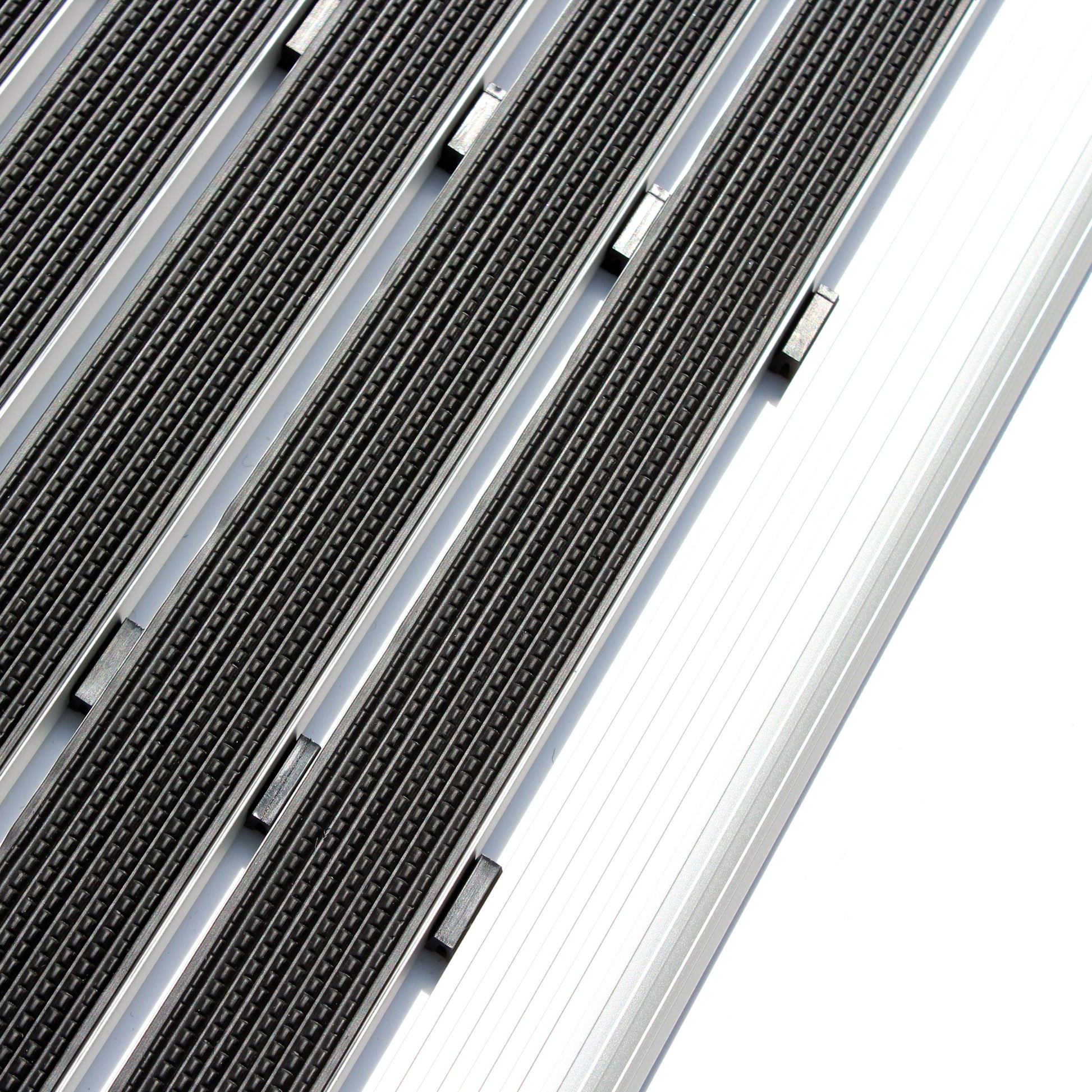 Zoomed-in view highlighting the durable aluminium construction of the Hometex Premium Aluminium Outdoor Entrance Mat