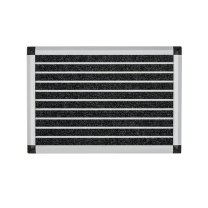 Premium aluminium indoor entrance mat by Hometex shown isolated on white background