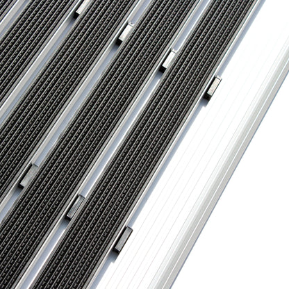 Zoomed-in view highlighting the durable aluminium construction of the Hometex Premium Aluminium Outdoor Entrance Mat