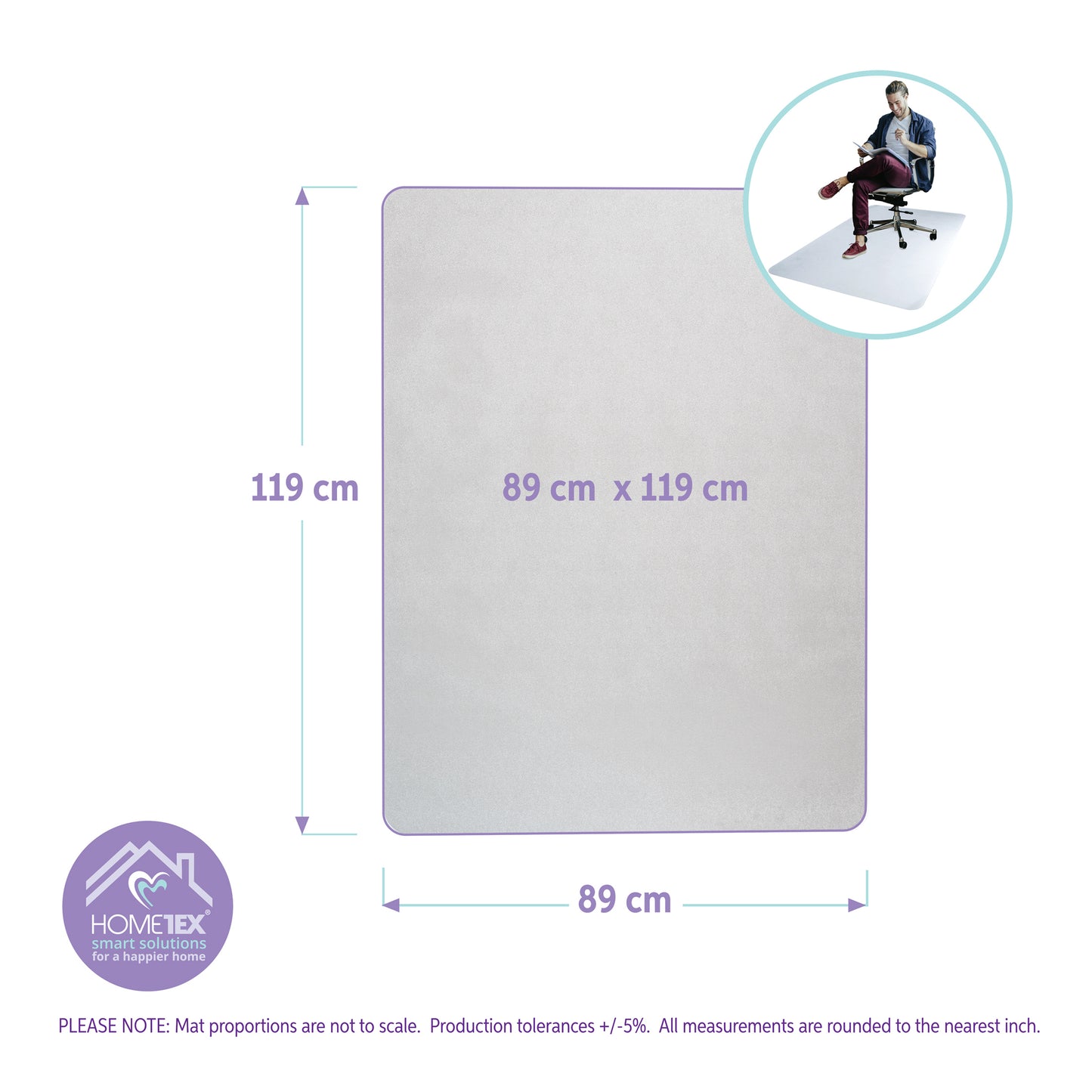 Hometex Solutions Premium Polycarbonate Chair Mat for Deep Pile Carpets - Rectangular