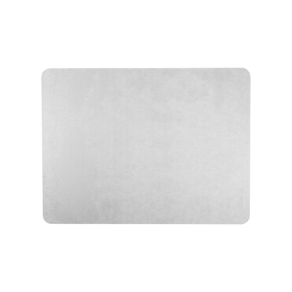 Clear rectangular PVC chair mat with a smooth surface, designed for use on low pile carpets.