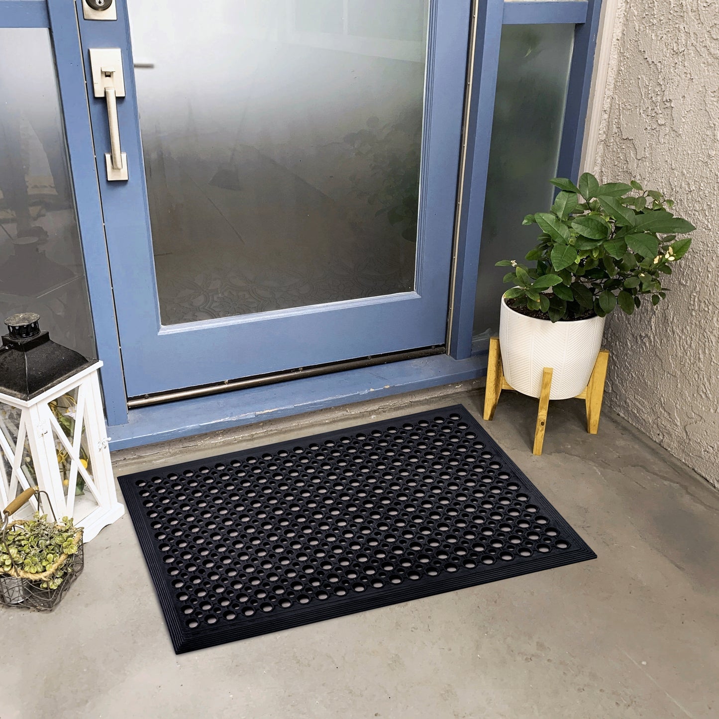 Hometex Solutions All Weather Outdoor Entrance Mat - Black